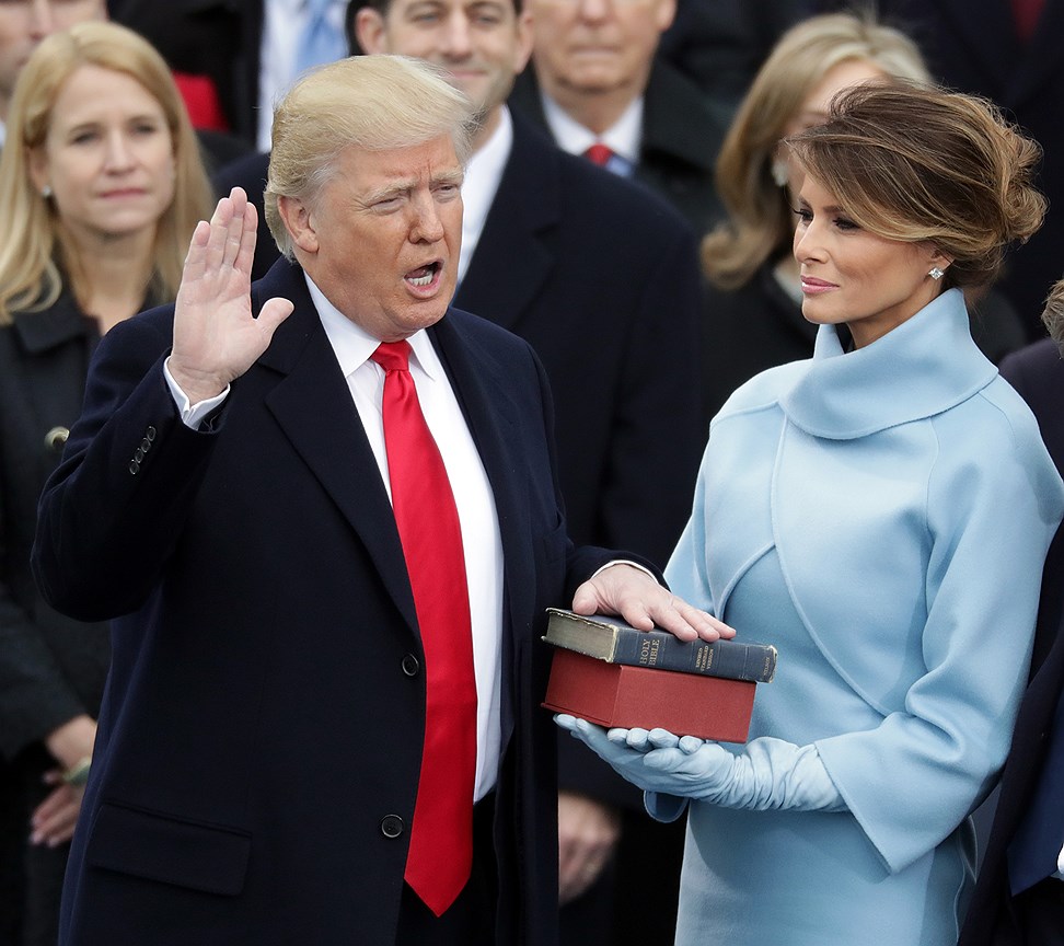 Мелания Трамп на инаугурации президента