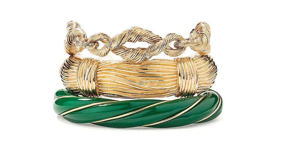 Aurelie Bidermann браслеты, желтое золото, эмаль