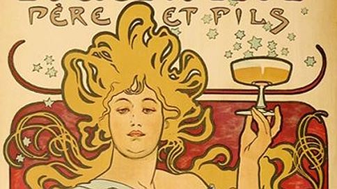 Постер для шампанского Ruinart кисти Альфонса Мухи