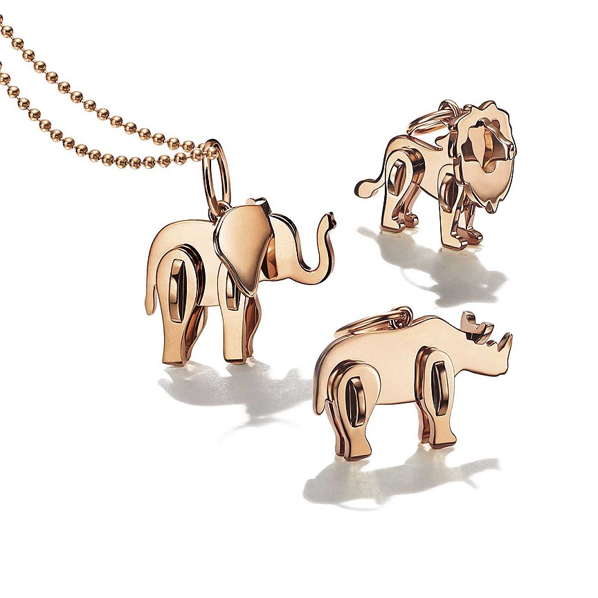 Tiffany &amp;Co., подвески Save the Wild Rhino, розовое золото, 50 500 рублей (каждая)