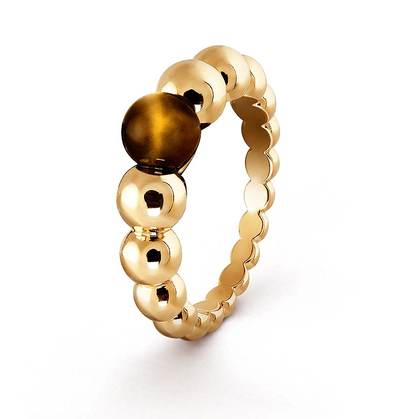Van Cleef &amp; Arpels, кольцо Perle, желтое золото, кошачий глаз, 136 000 рублей