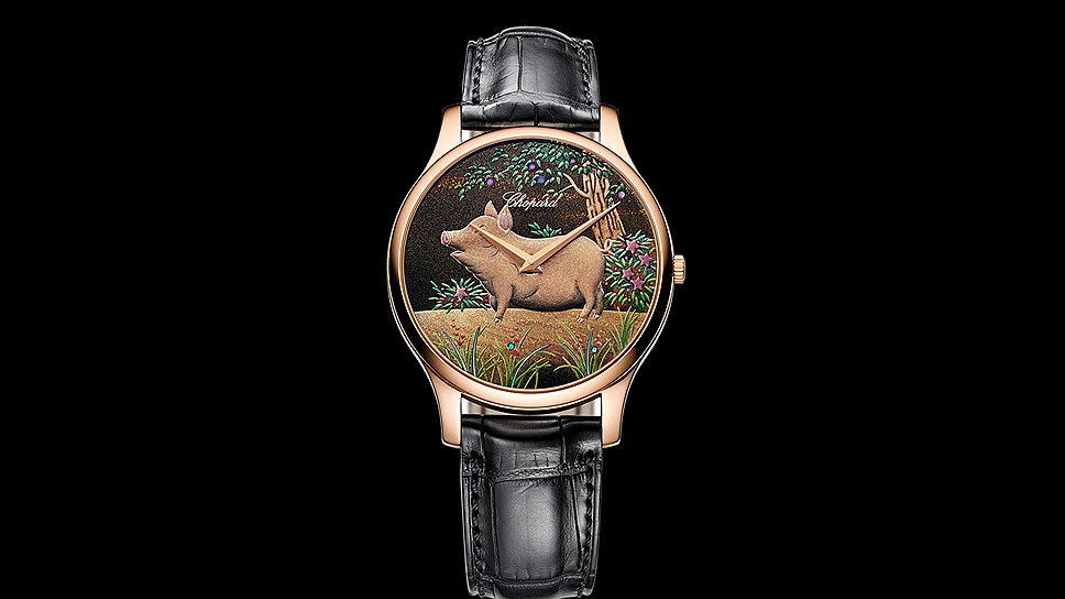 Chopard, часы L.U.C XP Urushi Year of the Pig, розовое золото, смола Уруши, 39,5 мм, ультратонкий механизм с автоматическим подзаводом, запас хода 65 часов
