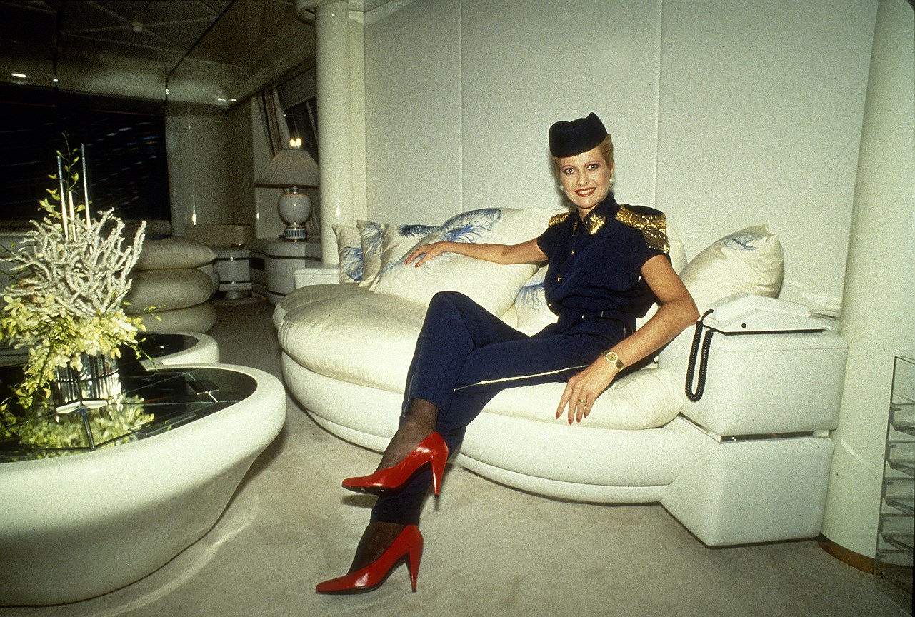 Ивана Трамп на борту яхты  Trump Princess, 1988 год
