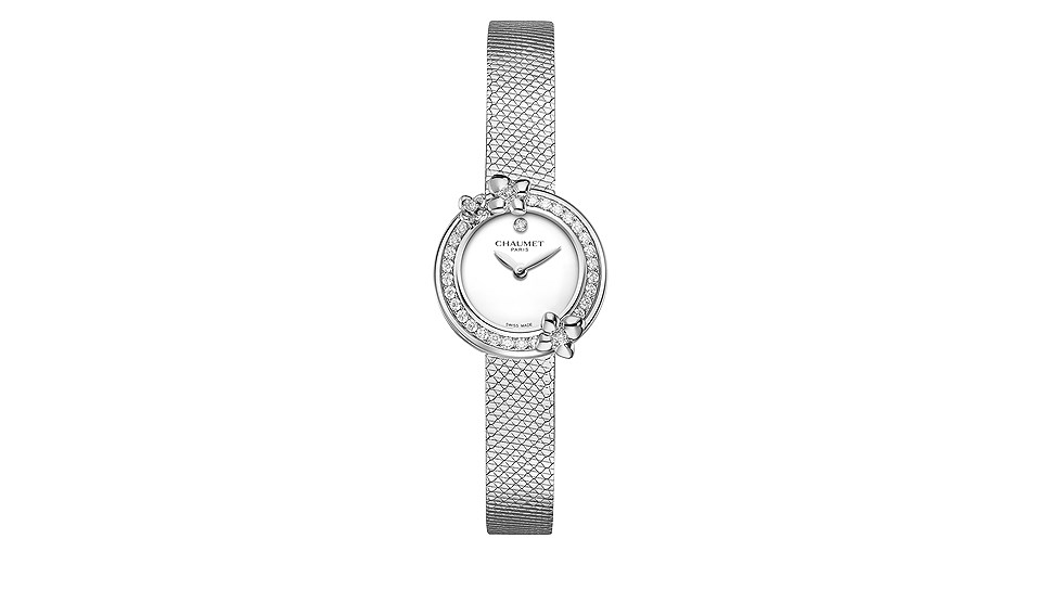 Chaumet, часы Hortensia Eden, сталь, бриллианты, кварцевый механизм