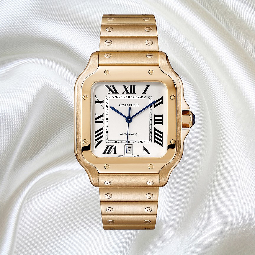 Cartier, часы Santos, розовое золото