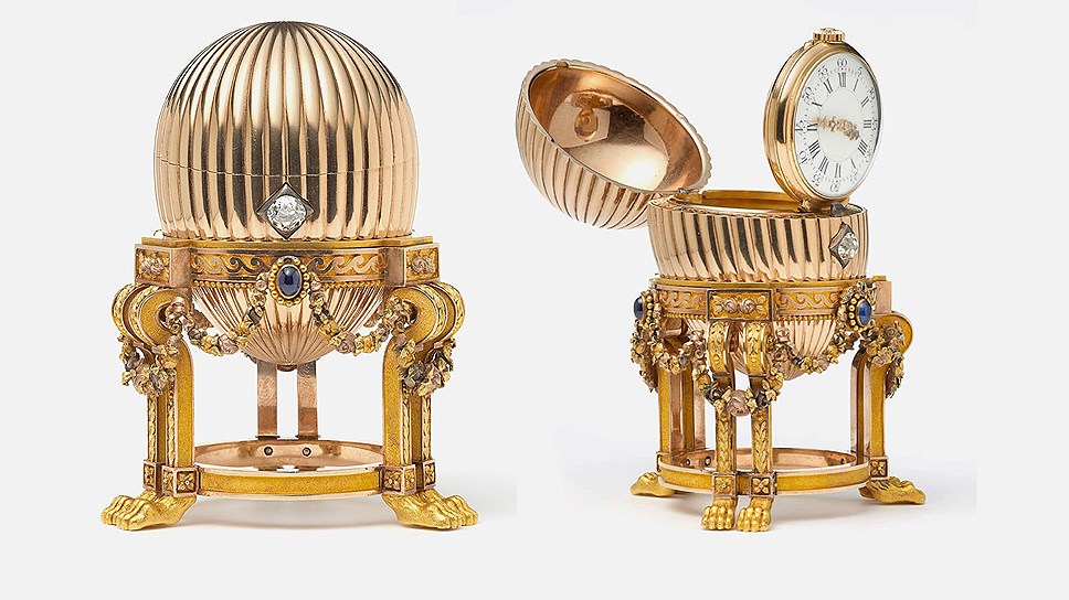 Пасхальное императорское “Золотое яйцо с часами», механизм Vacheron Constantin, 1887 год, частная коллекция