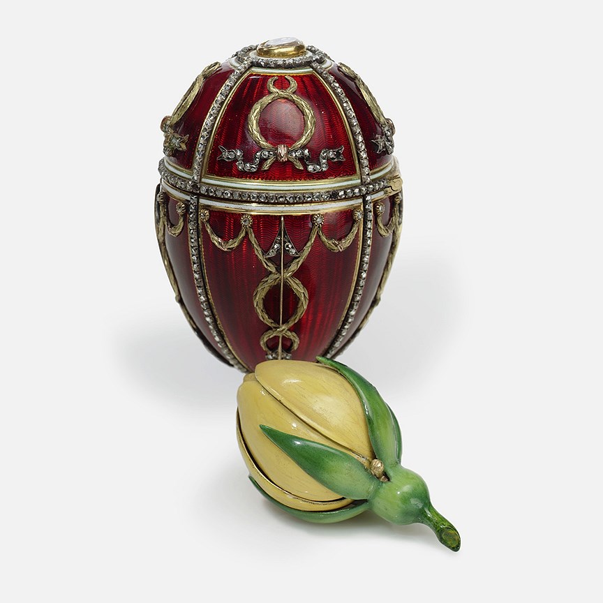 Пасхальное императорское “Яйцо с бутоном розы”, 1895 год, Музей Фаберже, Санкт-Петербург, Россия