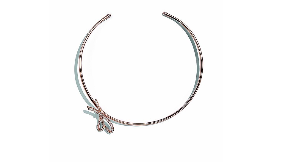 Tiffany &amp; Co., колье Bow, розовое золото, бриллианты