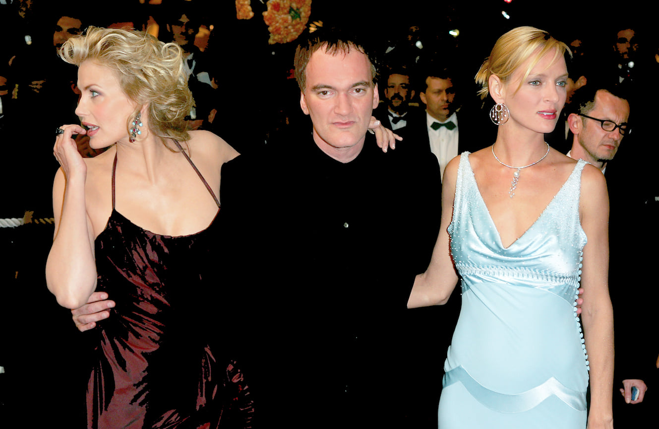 Дэрил Ханна, Квентин Тарантино и Ума Турман на премьере второй части фильма «Убить Билла» во время Каннского Кинофестиваля в 2004 году