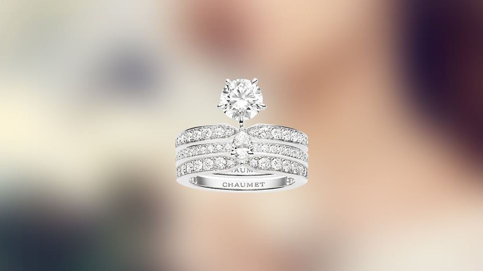 Chaumet, кольцо Josephine Josephine,  белое золото, бриллианты
