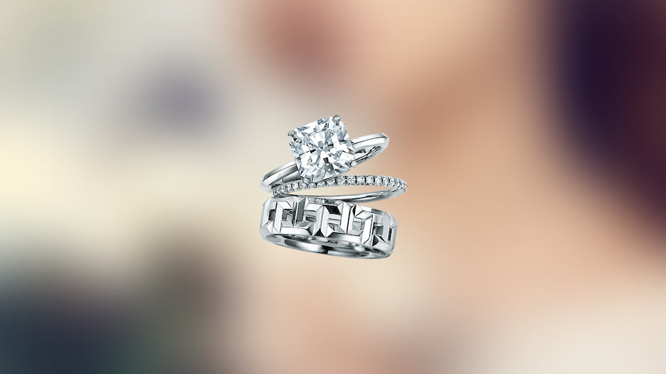 Tiffany &amp; Co., кольцо Tiffany True, белое золото, бриллианты
