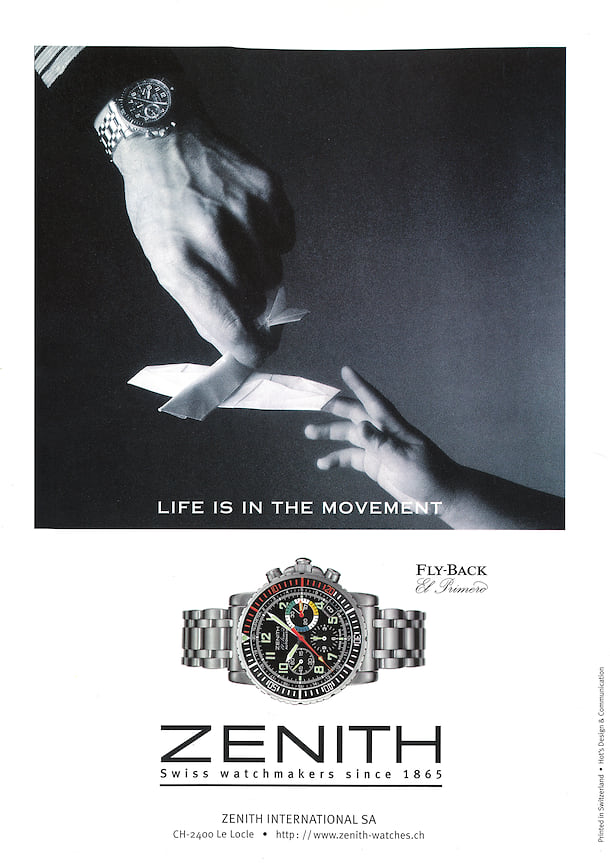 Реклама часов Zenith, 1997 год
