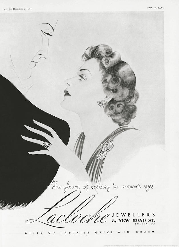 Реклама Lacloche в «The Tatler», 1936 год