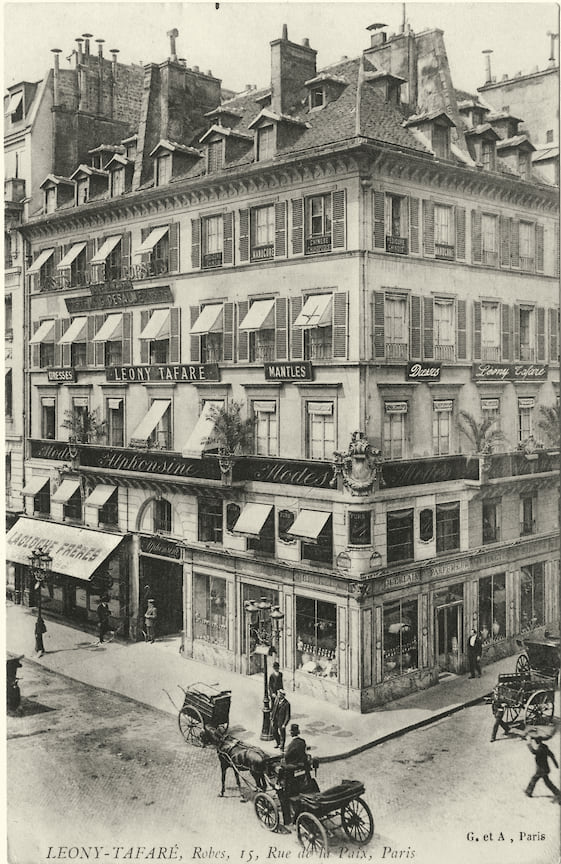 Открытка с видом на бутик Lacloche на Рю де ля Пэ, 15 в Париже, около 1910 года