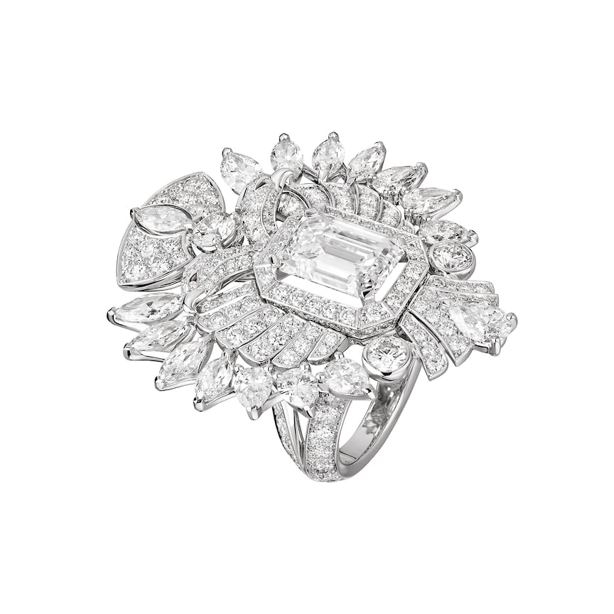 Chanel High Jewelry, кольцо Aigle Cambon, белое золото, бриллианты
