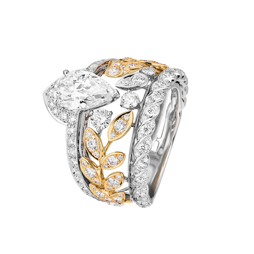 Chanel High Jewelry, кольцо Ble Gabrielle, желтое и белое золото, бриллианты