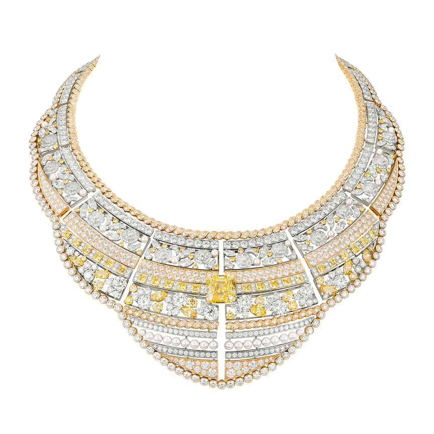 Chanel High Jewelry,  колье Roubachka, желтое и белое золото, желтые и белые бриллианты