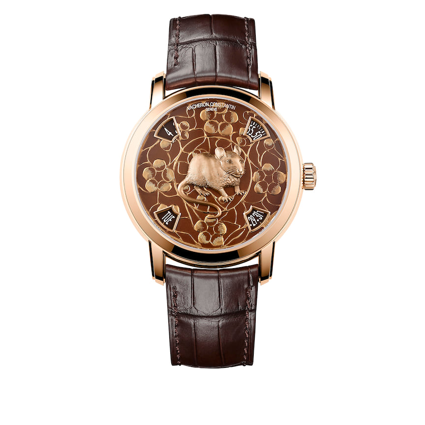 Vacheron Constantin, часы Metiers d’Art, 40 мм, розовое золото, гравировка, горячая эмаль