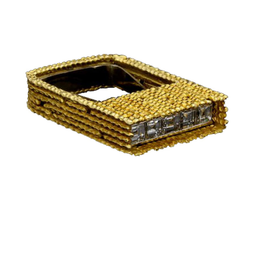 Andrew Grima, кольцо из текстурированного золота с неограненным бриллиантом, 1972