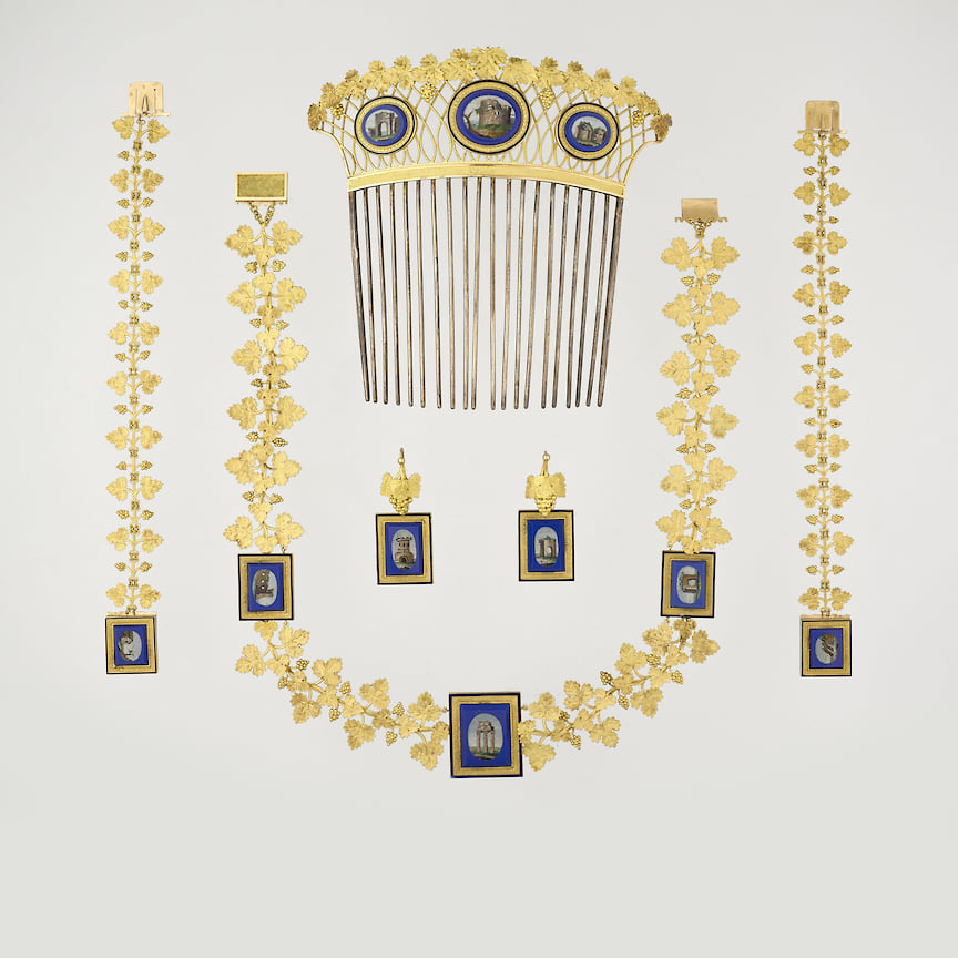 Парюра императрицы Марии-Луизы, золото, микромозаика, 1809 год
