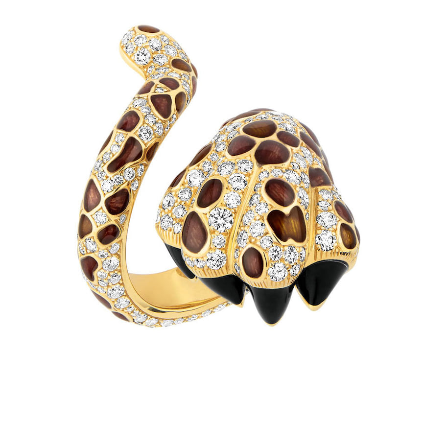 Dior Joaillerie, кольцо Mitza, желтое золото, лак, бриллианты
