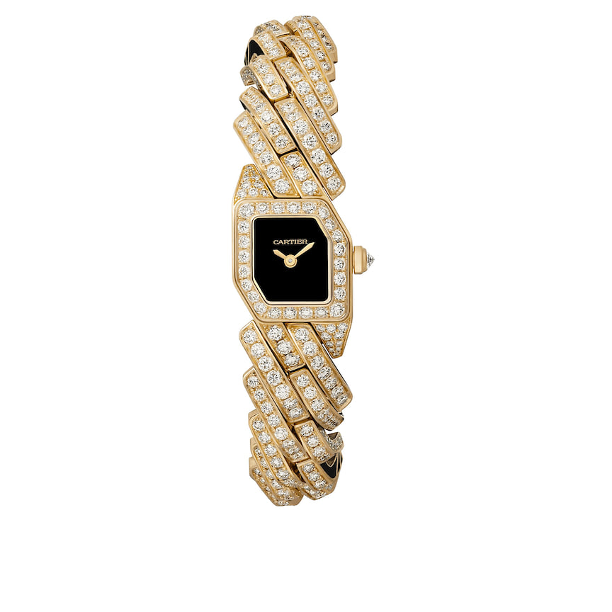 Cartier, часы Maillon de Cartier, 16 х 17 мм, желтое золото, лак, кварцевый механизм, ограниченная серия 50 экземпляров