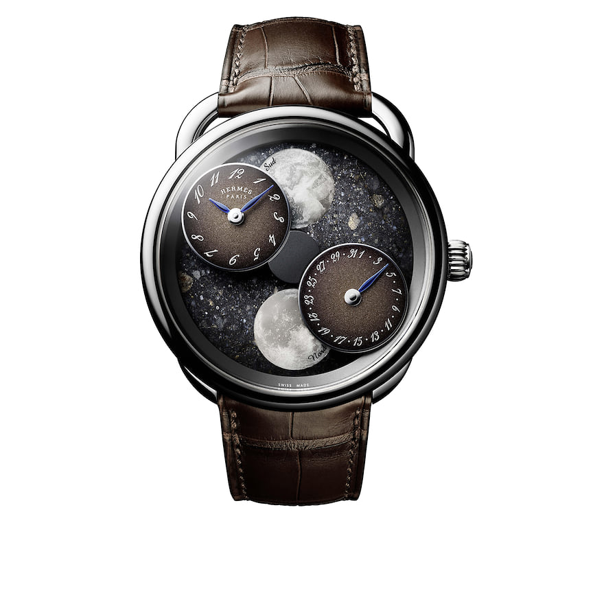Hermes, часы Arceau L’Heure de la Lune, 43 мм, белое золото, механизм с автоматическим подзаводом, лимитированная серия в 30 экземпляров