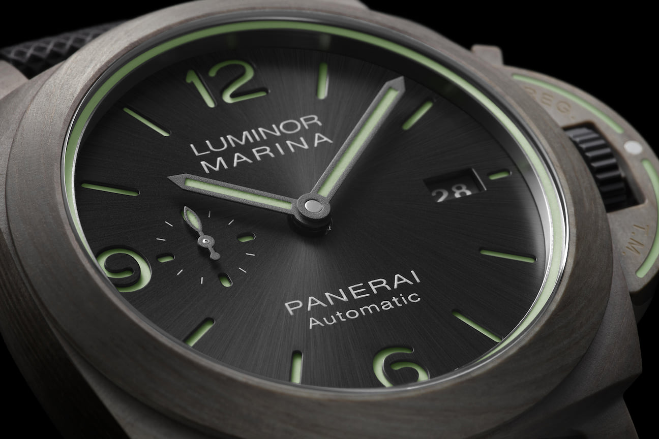 Panerai, часы Luminor Marina Fibratech, 44 мм, материал Fibratech, механизм с автоматическим подзаводом, запас хода 3 дня