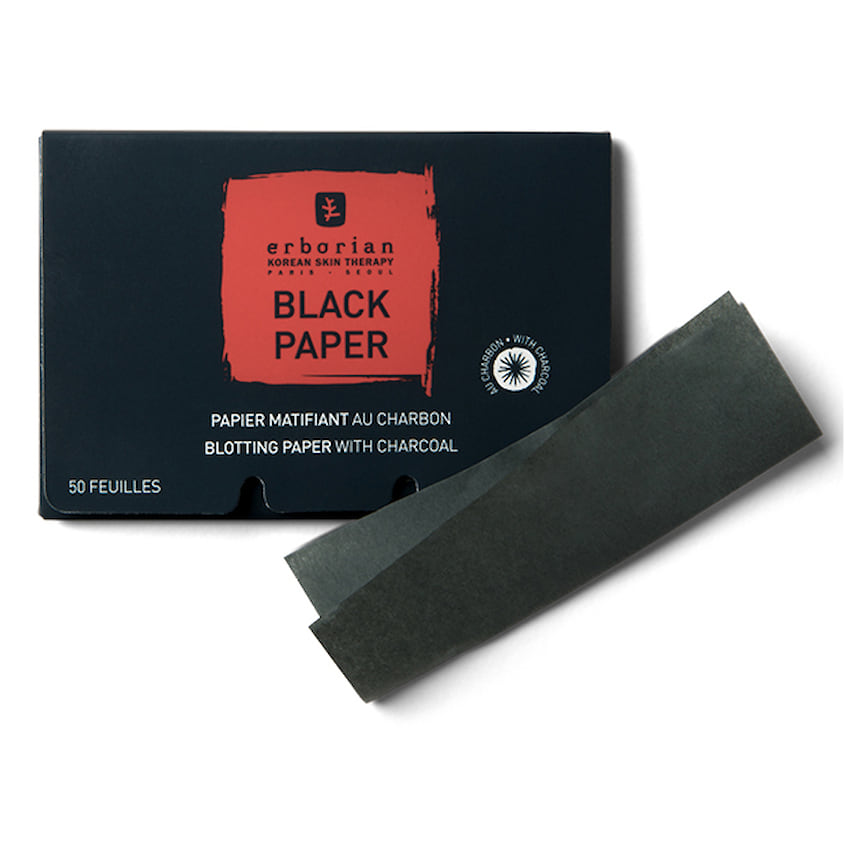 Черные матирующие салфетки Erborian, Black Paper с древесным углем