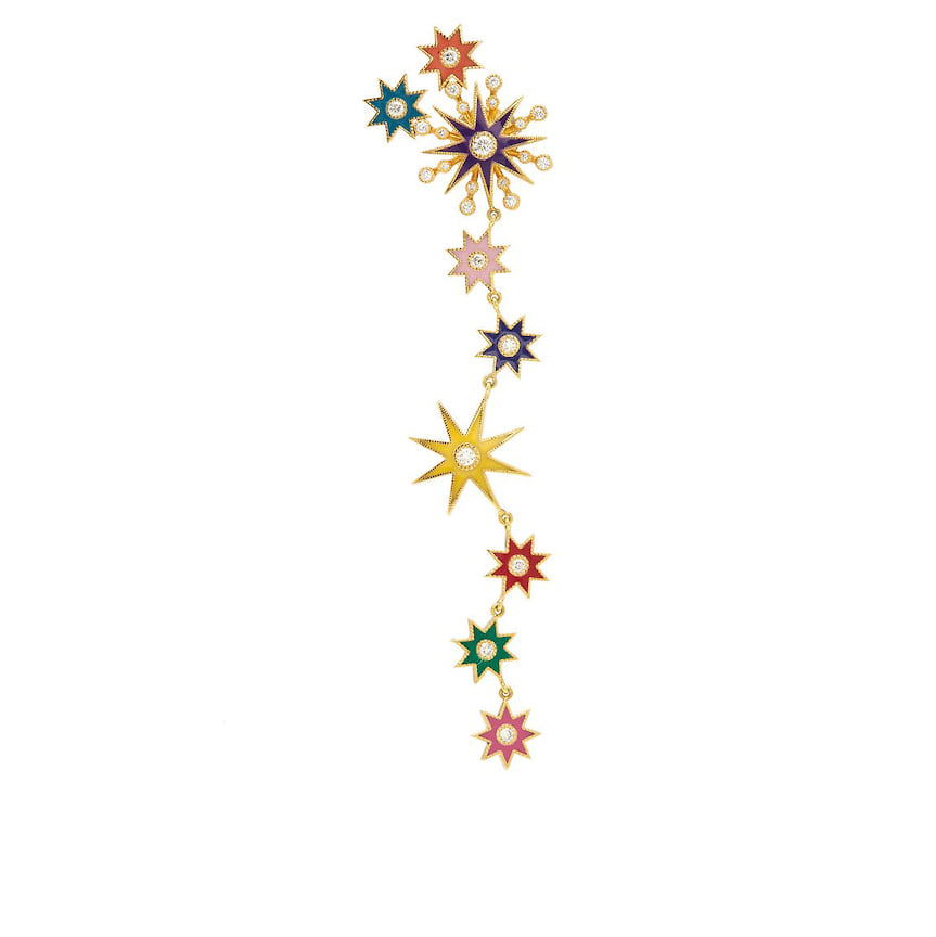 Colette Jewelry, моно-серьга, золото, эмаль, бриллианты