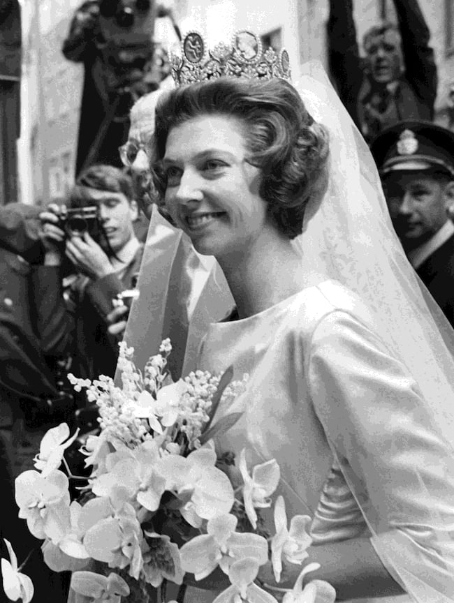 Принцесса Швеции Дезире в день свадьбы. Стокгольм, 1964