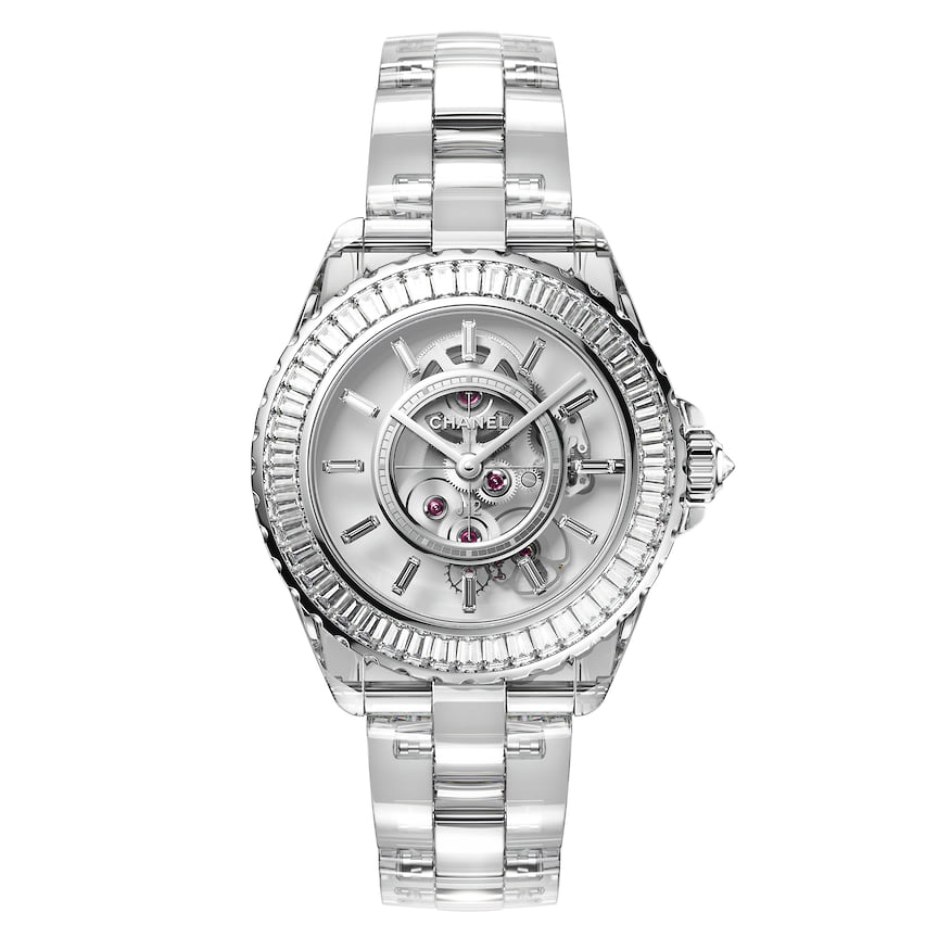 Chanel Watches, часы J12, 33 мм, керамика, бриллианты, кварцевый механизм, водонепроницаемость 50 м
