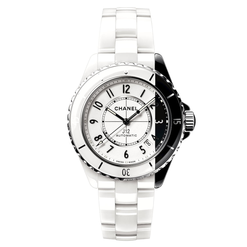 Chanel Watches, часы J12 Paradoxe, 38 мм, керамика, мануфактурный механизм 12.1 с автоматическим подзаводом, запас хода 70 часов, водонепроницаемость 50 м