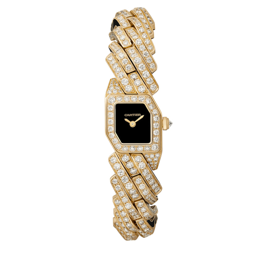 Cartier, часы Maillon, желтое золото, бриллианты