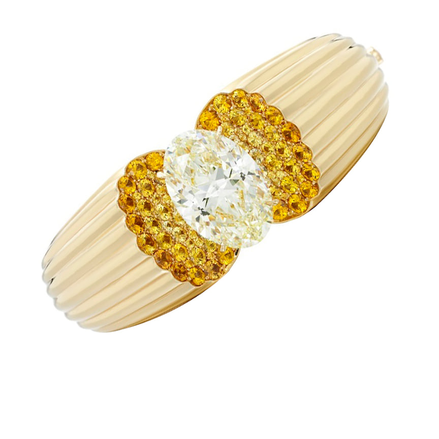  Lily Gabriela for Sotheby’s Diamonds, браслет Solar, желтое золото, бриллиант (21,15 карат), сапфиры