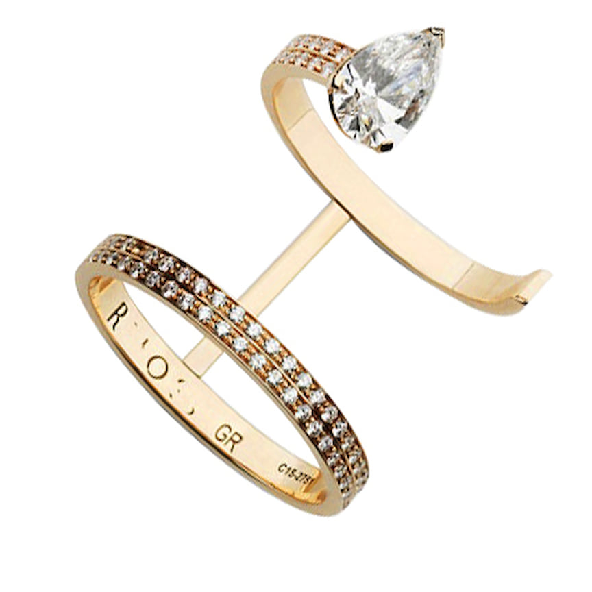 Repossi, кольцо Serti Sur Vide, желтое золото, бриллианты