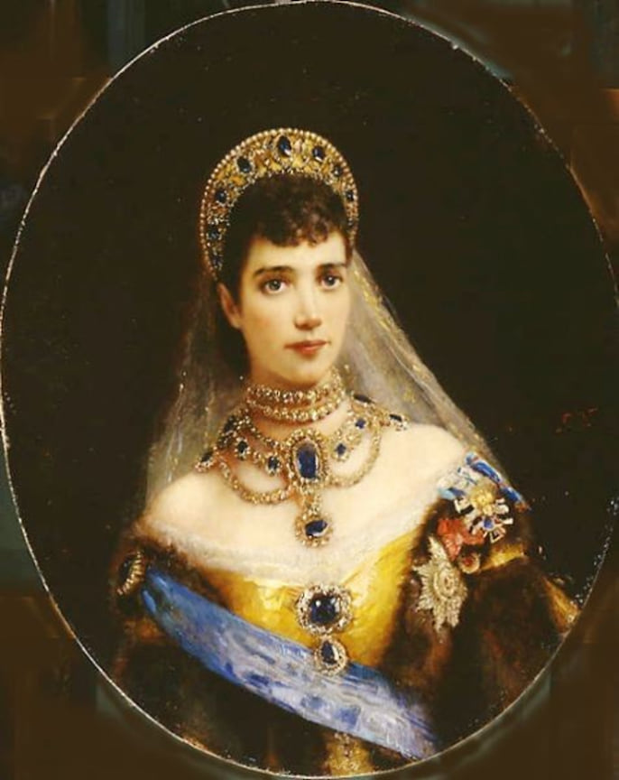 Императрица Мария Федоровна в броши с сапфиром