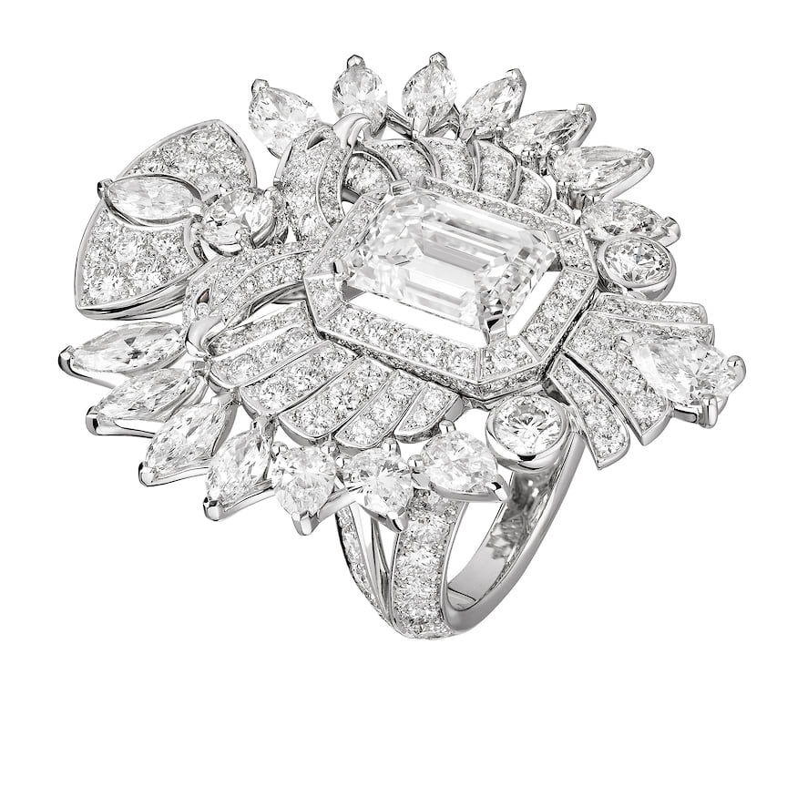 Chanel Fine Jewelry, кольцо Aigle Cambon, белое золото, бриллианты
