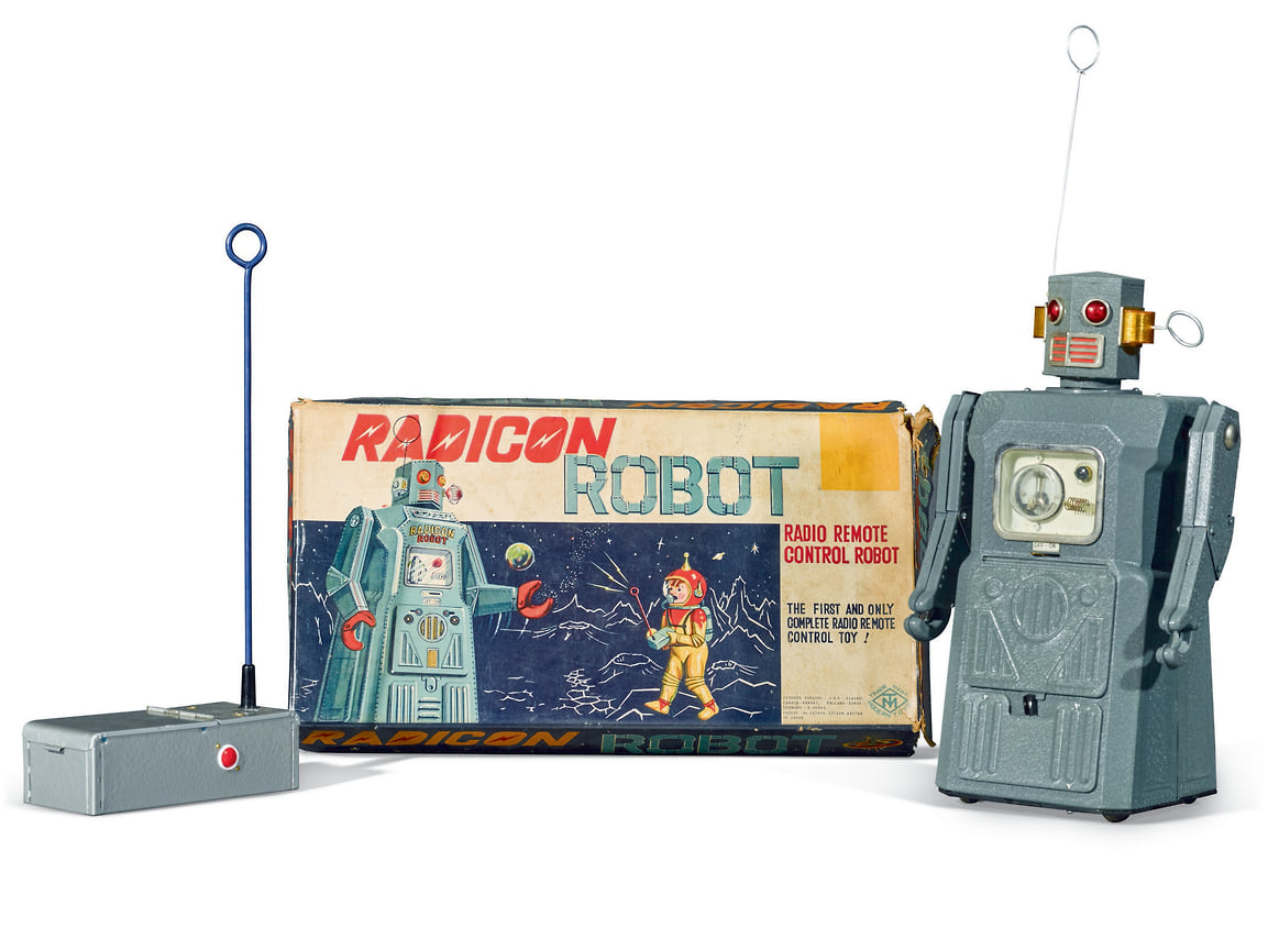 Игрушка робот Radicon, 1957 год, в оригинальной коробке