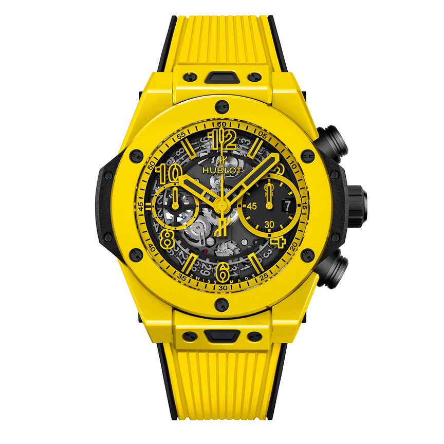 Hublot, часы Big Bang Unico Yellow Magic, 42 мм, желтая керамика, механизм с автоматическим подзаводом