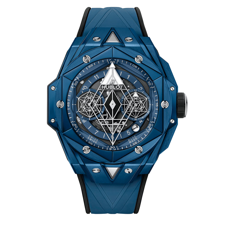 Hublot, часы Big Bang Sang Bleu II, 45 мм, синяя керамика, механизм с автоматическим подзаводом
