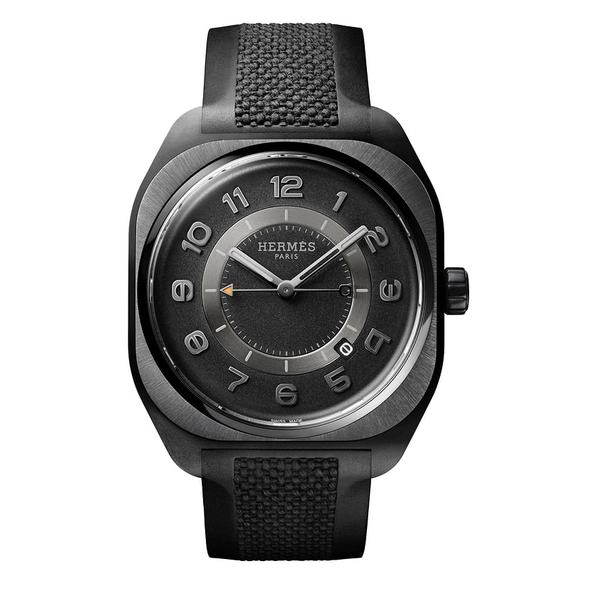 Hermes, часы H08, 39 мм, композит с графеном, черненое золото, механизм с автоматическим подзаводом