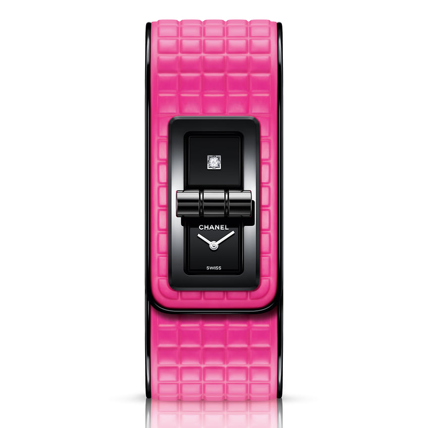 Chanel Watches, часы Code Coco Electro, 39,3 х 25 мм, сталь с покрытием ADLC, кожа, кварцевый механизм