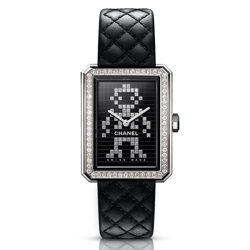 Chanel Watches, часы Boy-Friend Electro, 34,6 х 26,7 мм, сталь, бриллианты, кварцевый механизм