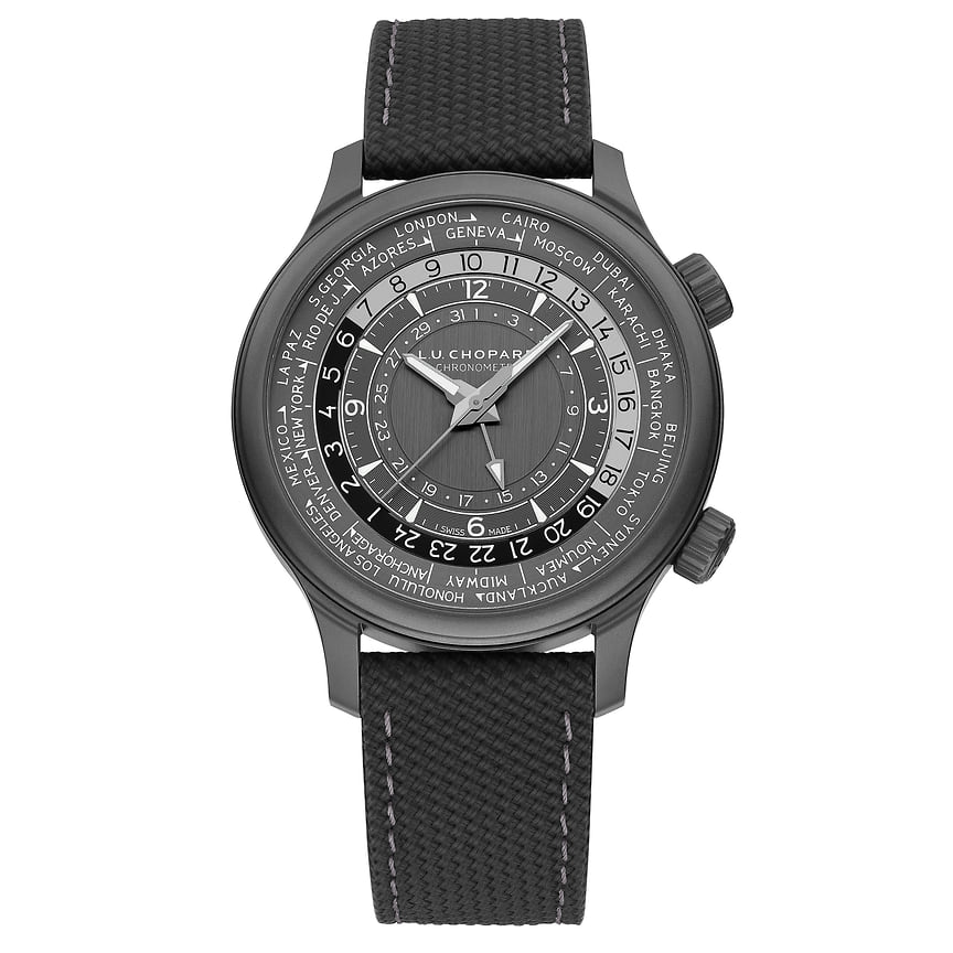 Chopard, часы L.U.C Time Traveler One Black, керамизированный титан, 42 мм, механизм с автоматическим подзаводом