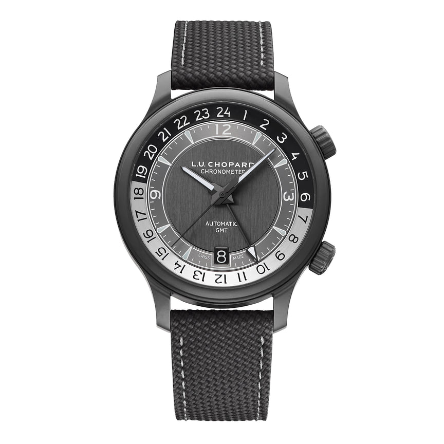 Chopard, часы L.U.C GMT One Black, керамизированный титан, 42 мм, механизм с автоматическим подзаводом