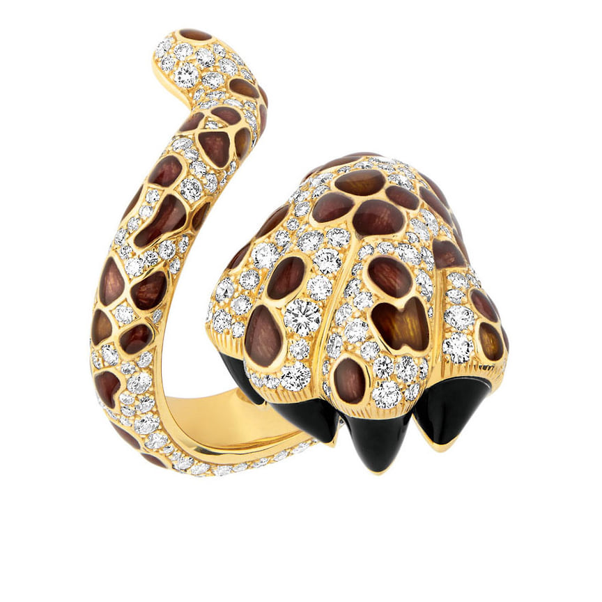 Dior Joaillerie, кольцо Mitza, желтое золото, бриллианты, оникс, лак
