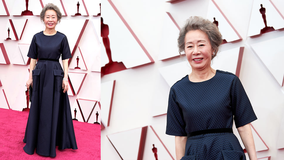Юн Ю-Чжон, получившая Оскар за фильм «Минари», в платье christian Dior и украшениях Chopard