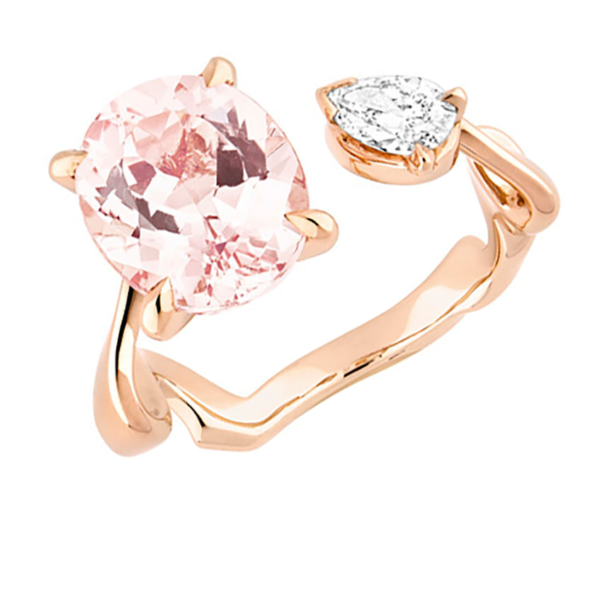 Dior Joaillerie, кольцо, белое золото, розовый и бесцветные бриллианты