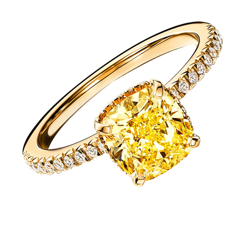 Tiffany &amp; Co., кольцо, белое золото, желтый и бесцветные бриллианты